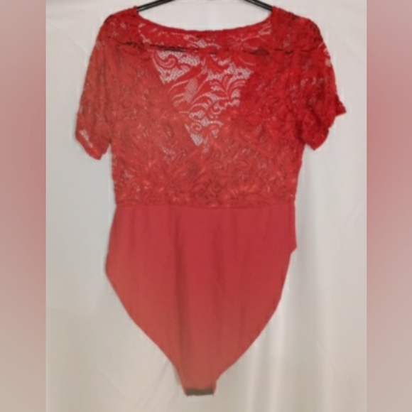 Boohoo Red Lace Bodysuit - Picture 1 of 3